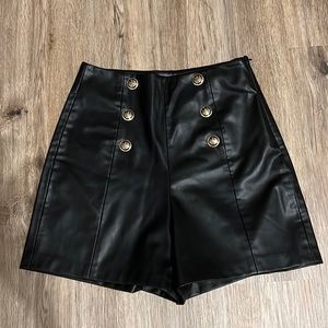 Zara, faux leather shorts